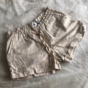 $3/30 Old Navy Linen Shorts Cream White Floral Print